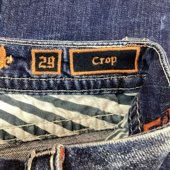 Rock Revival Julie Womens Distressed Capri Jeans Size 29 Blue Denim - Picture 8 of 12